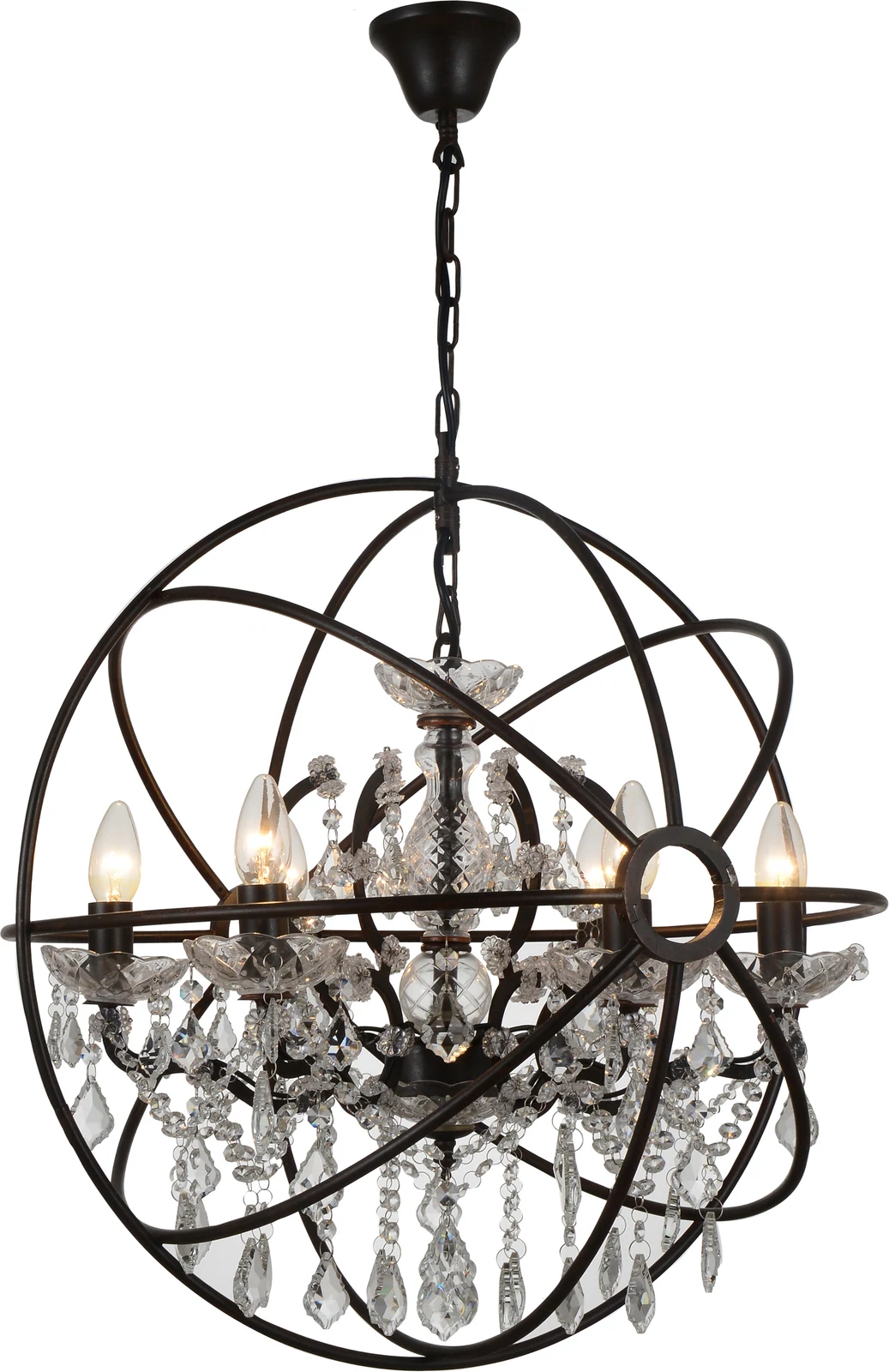 6-Light Rustic Bronze Chandelier — Crown Lighting