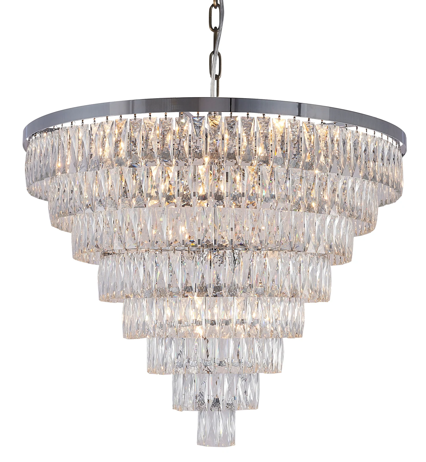 27-Light Chrome Chandelier — Crown Lighting
