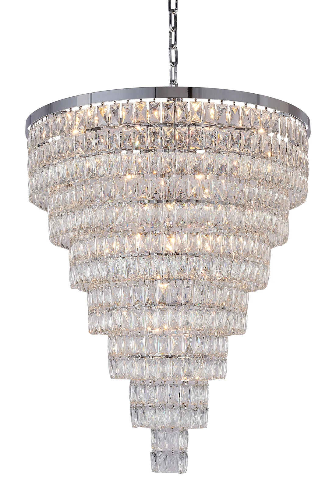 27-Light Chrome Chandelier — Crown Lighting
