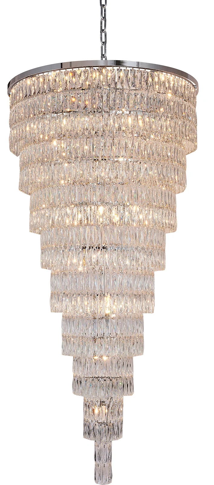 42-Light Chrome Chandelier — Crown Lighting