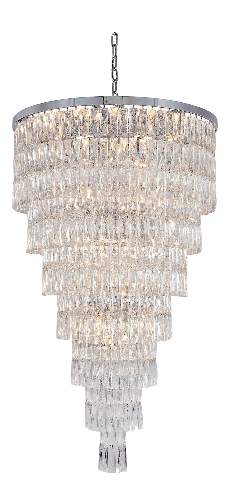 39-Light Chrome Chandelier — Crown Lighting