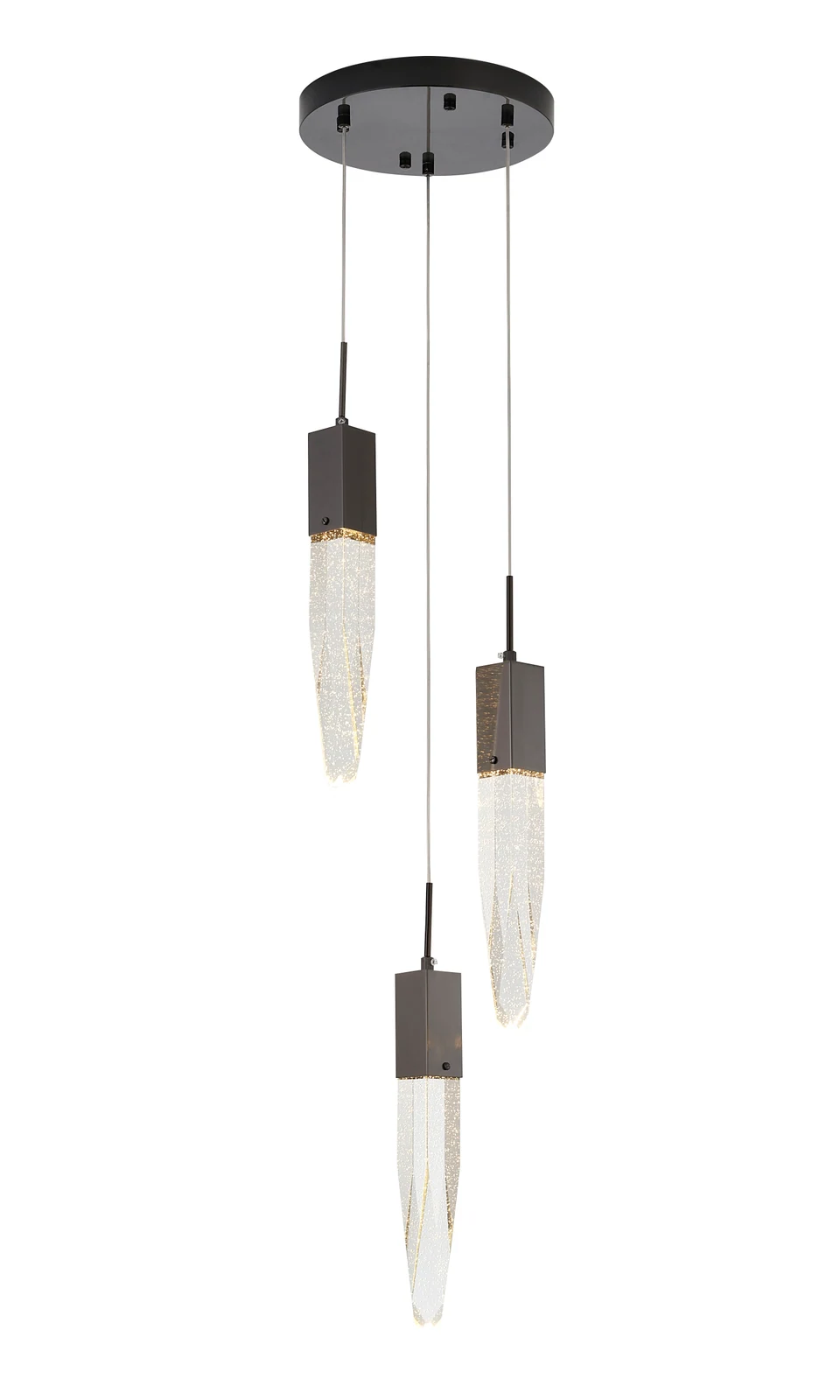 3-Light Black Chandelier — Crown Lighting