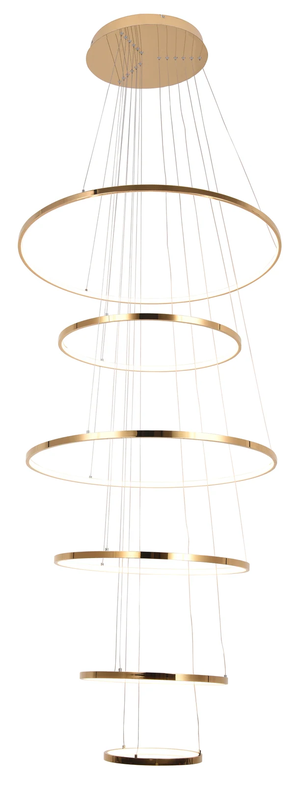 6-Light Gold LED Chandelier — Crown Lighting