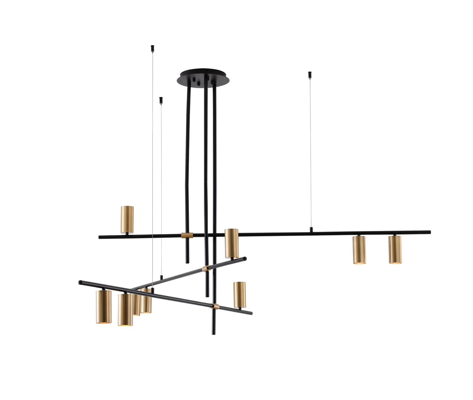 9-Light Black & Gold Chandelier — Crown Lighting