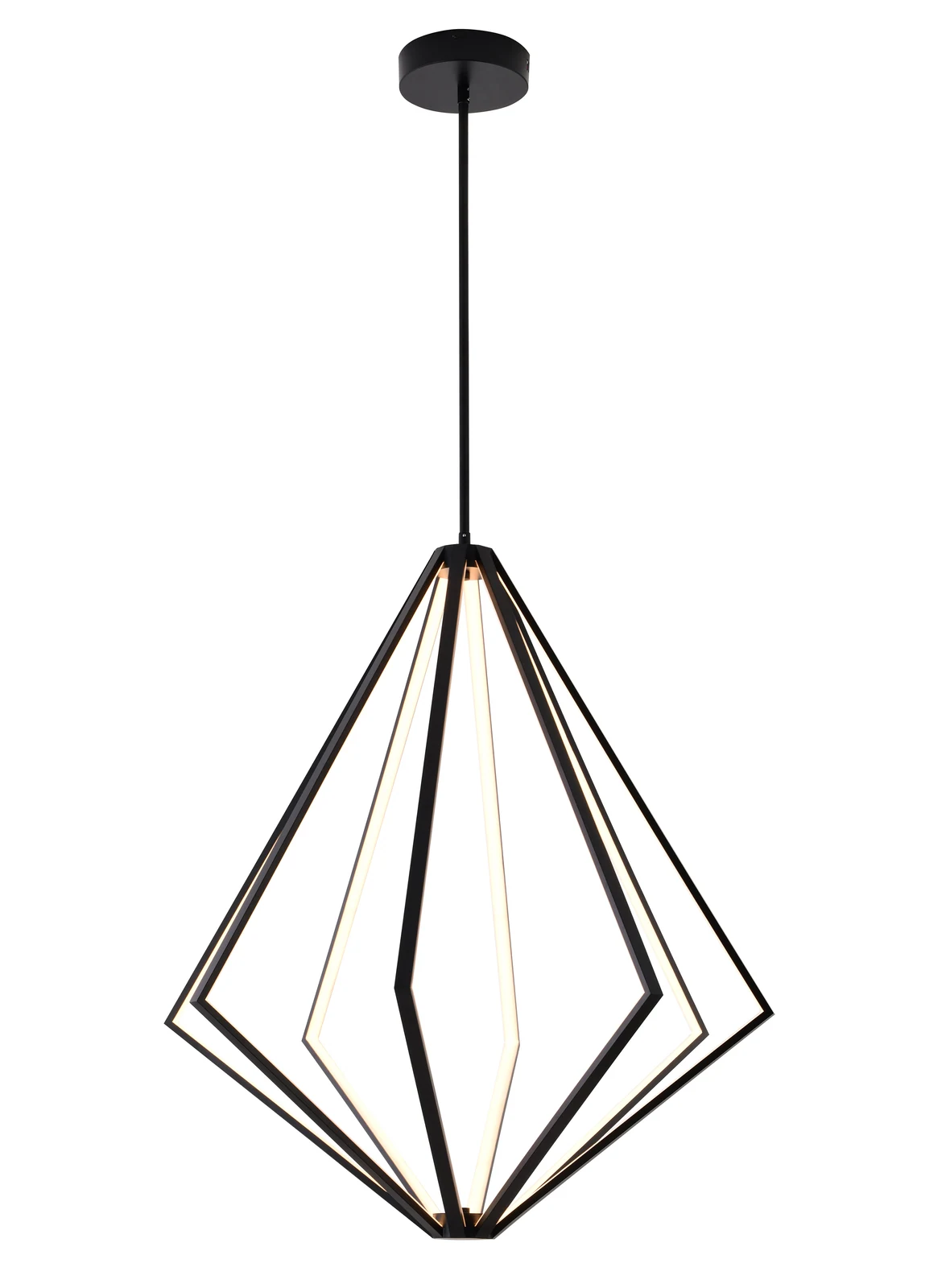 8-Light Black LED Chandelier — Crown Lighting