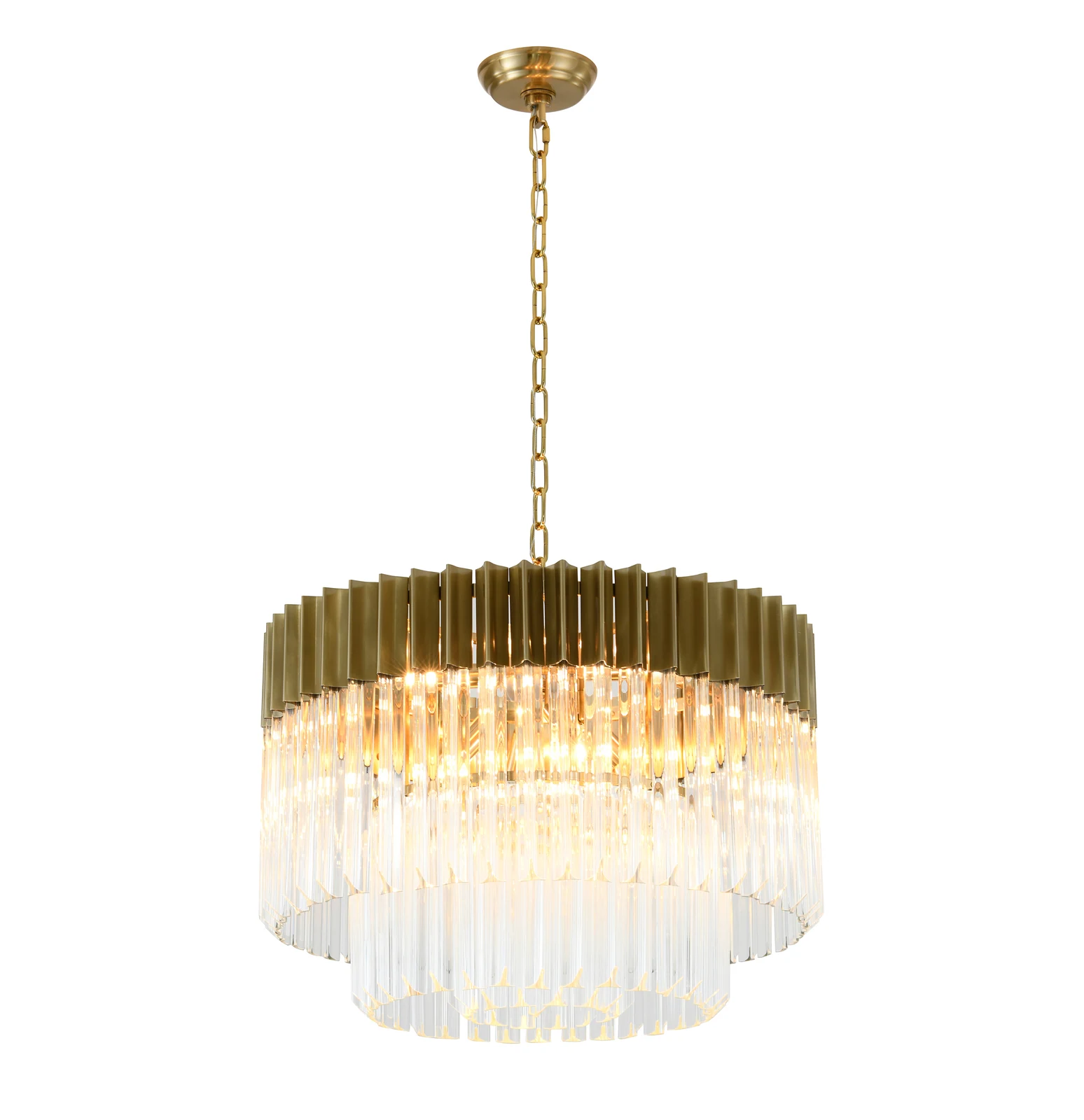 8-Light Brass Chandelier — Crown Lighting