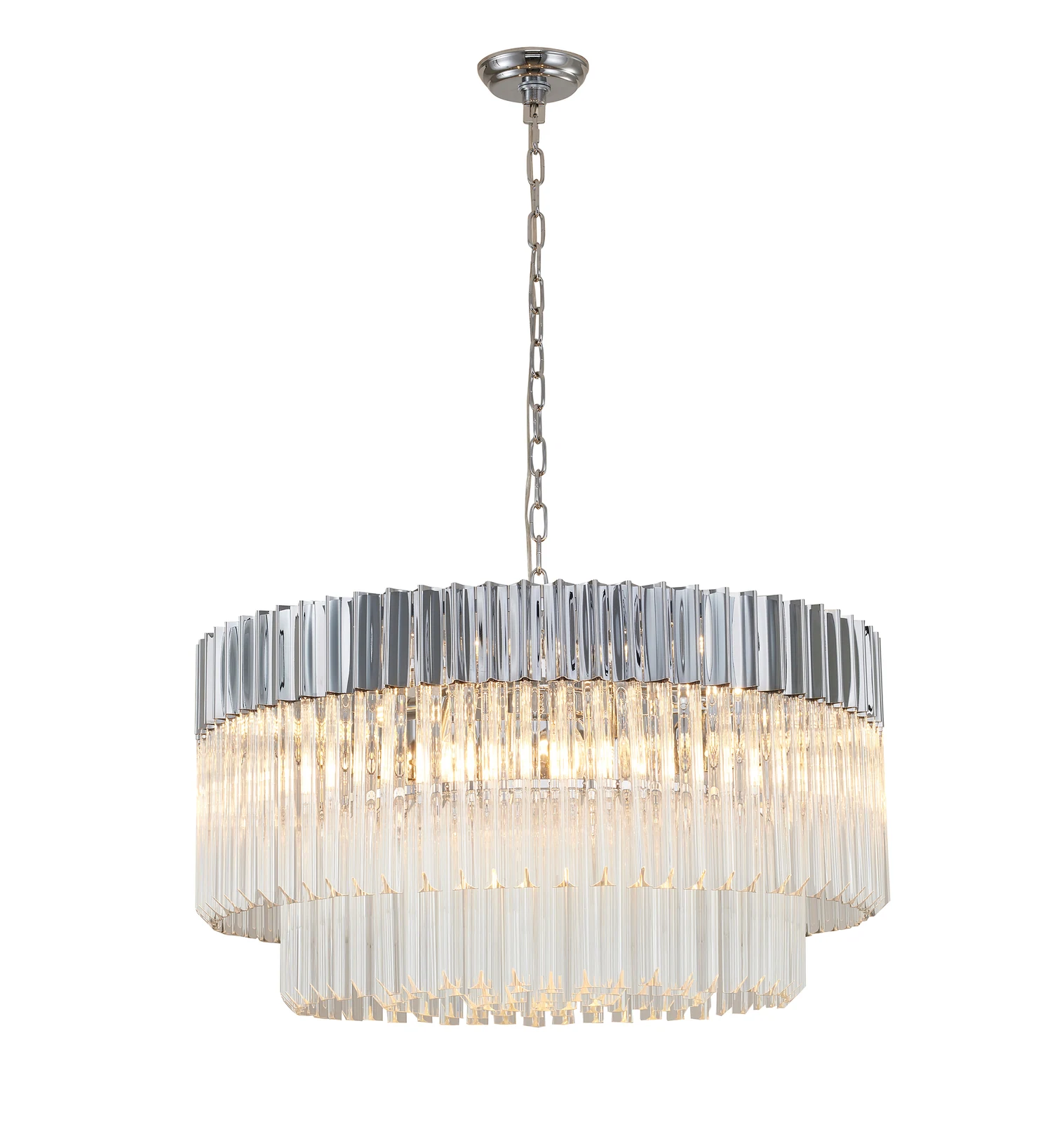 12-Light Chrome Chandelier — Crown Lighting