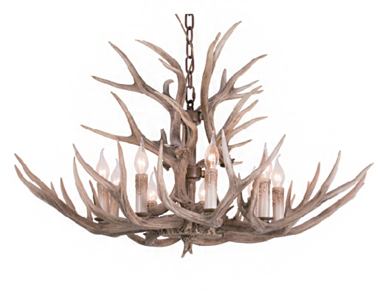 9-Light Brown Antler Pendant — Crown Lighting