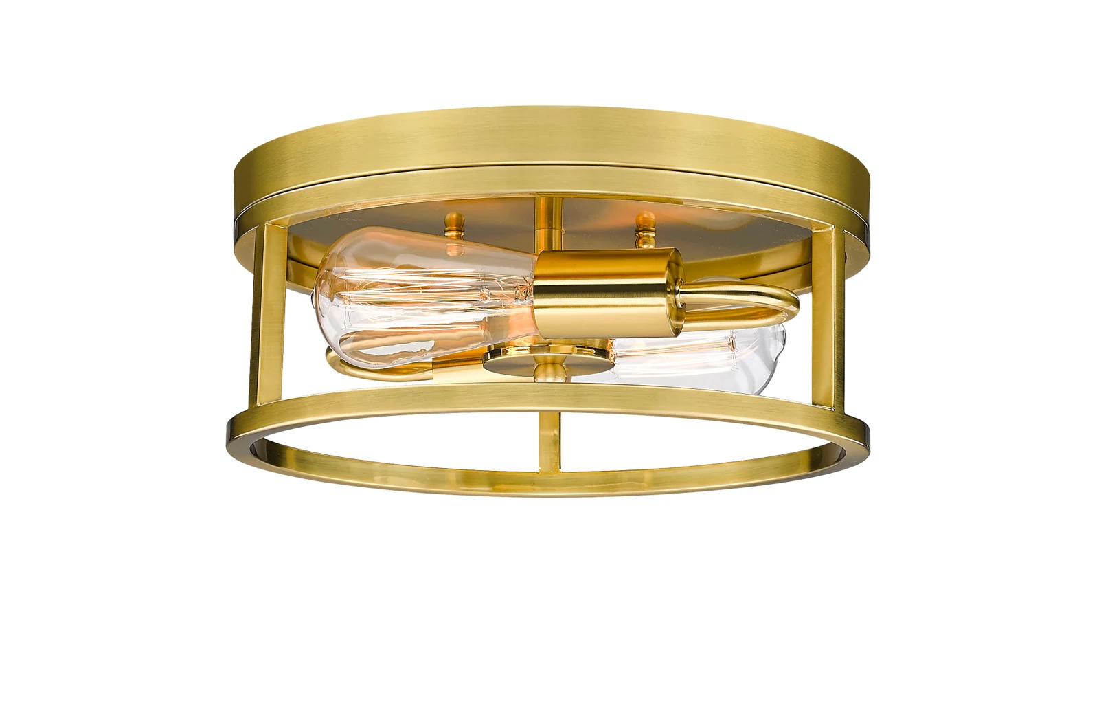 2-Light Gold Flush Mount — Crown Lighting