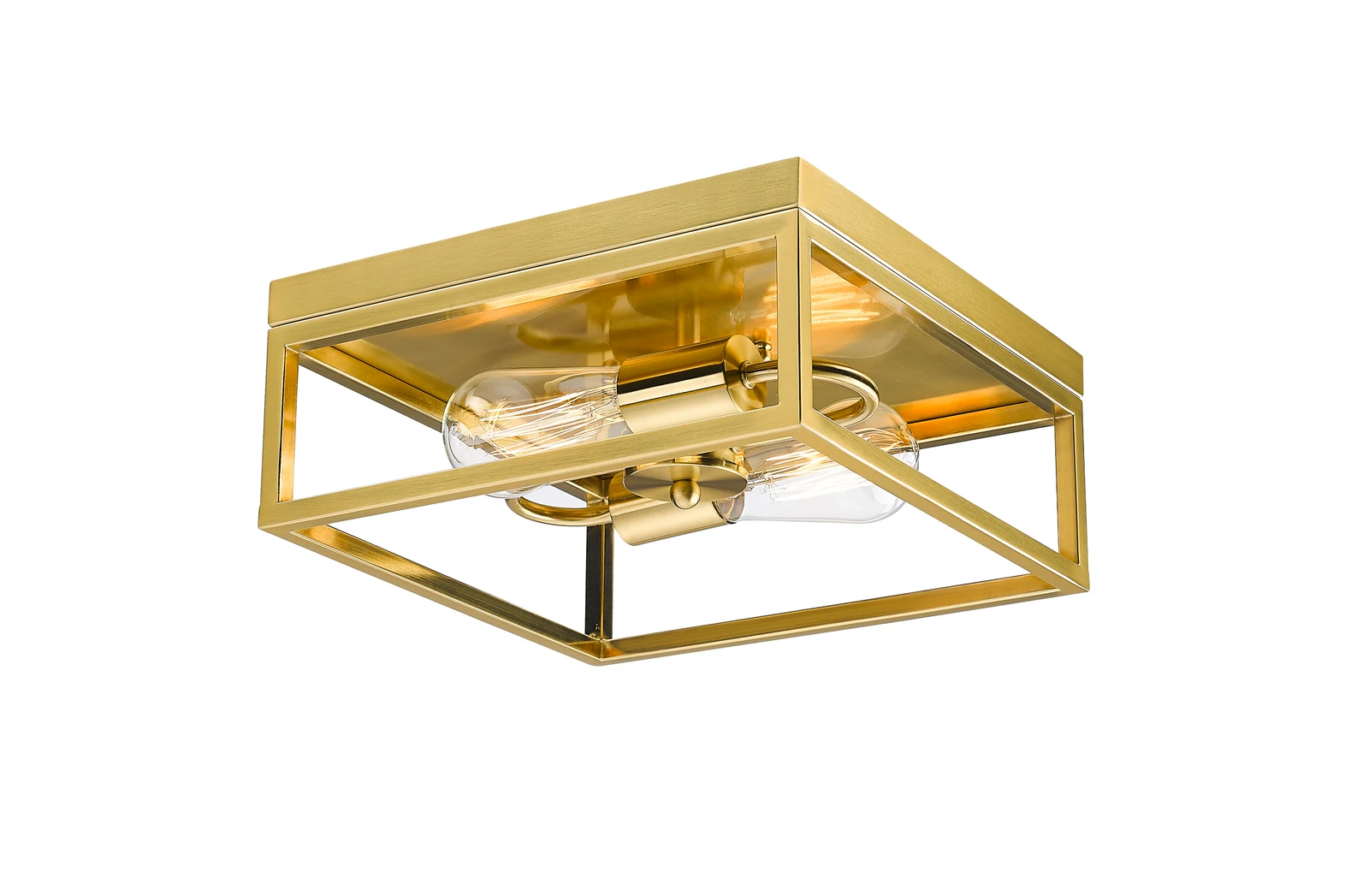 2-Light Gold Flush Mount — Crown Lighting