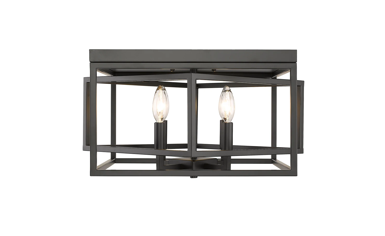 4-Light Black Flush Mount — Crown Lighting