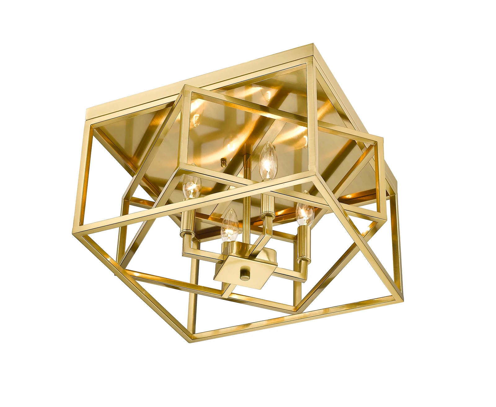 4-Light Gold Flush Mount — Crown Lighting