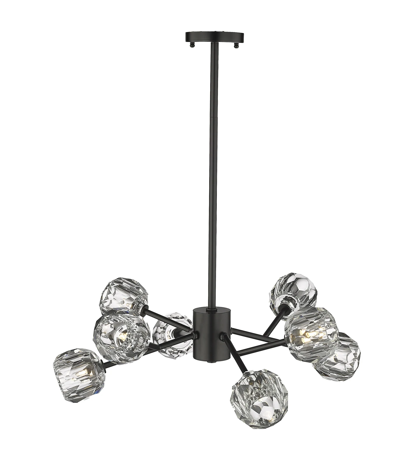 8-Light Black Chandelier — Crown Lighting