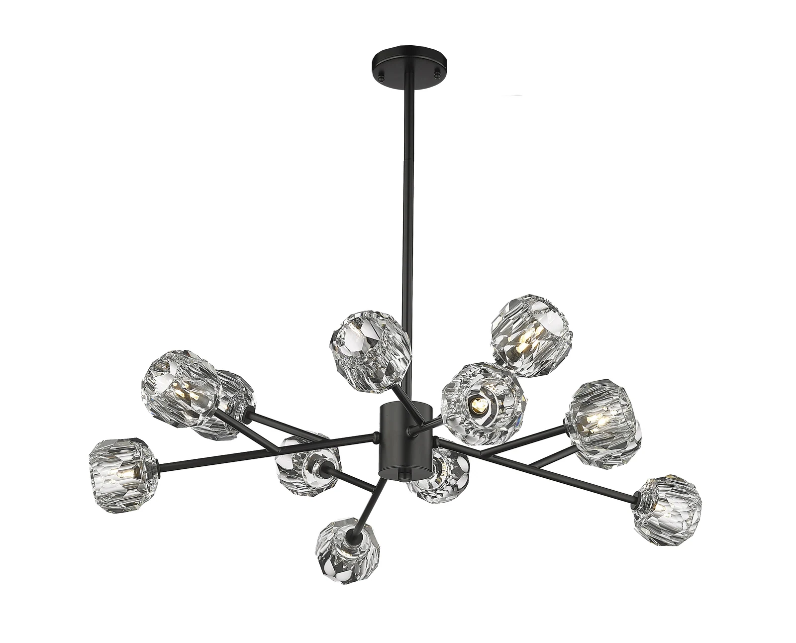 12-Light Black Chandelier — Crown Lighting
