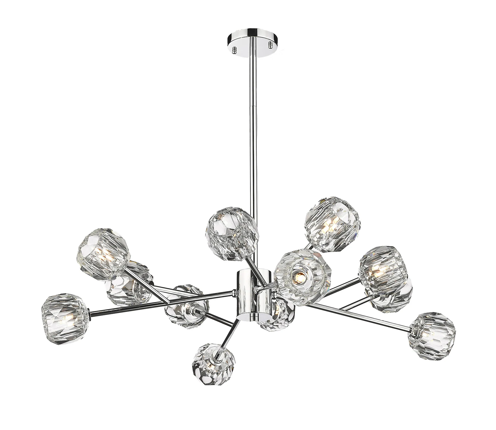 12-Light Chrome Chandelier — Crown Lighting