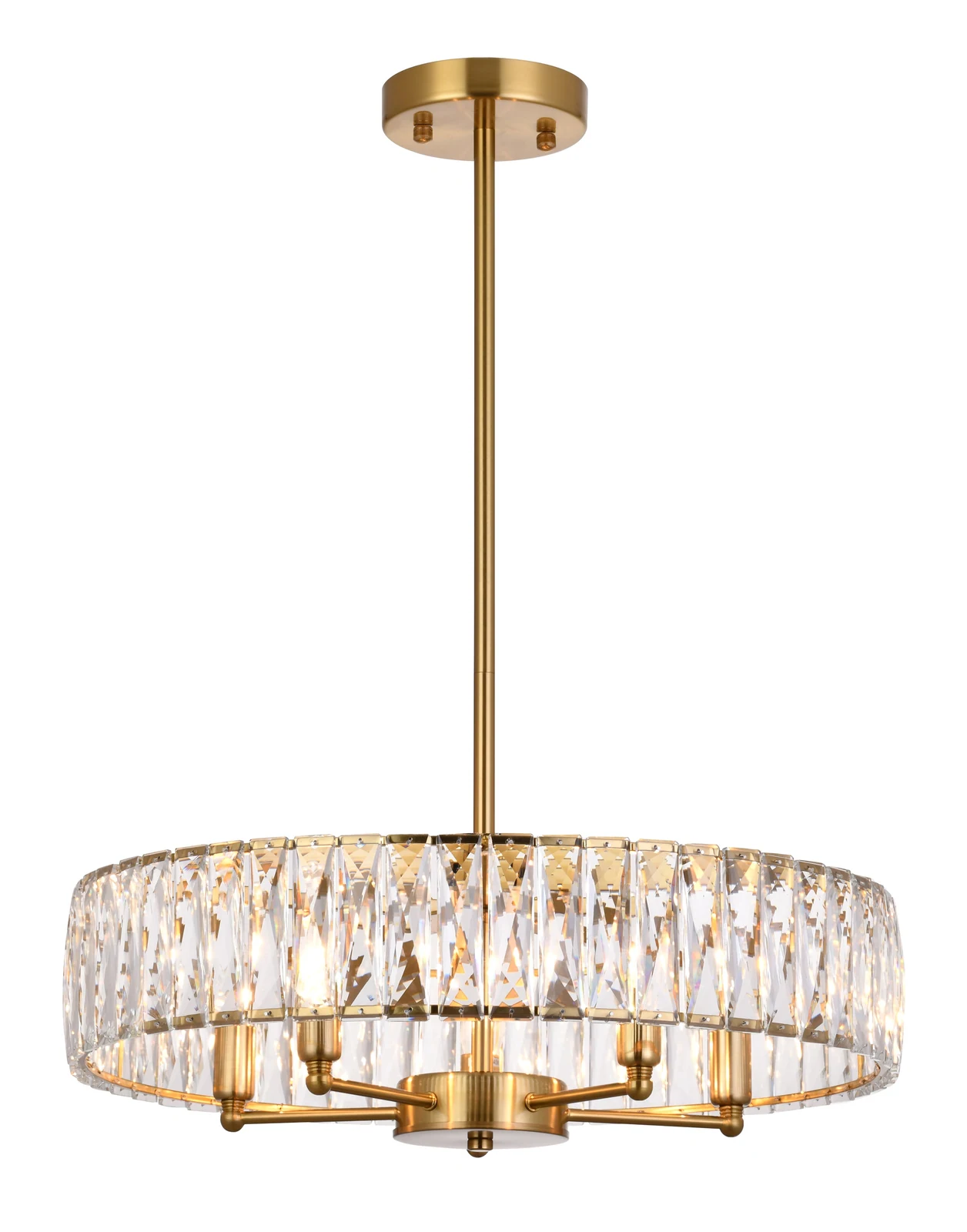Golden Wheel Crystal Chandelier - 22-Inch Dining Room — Crown Lighting
