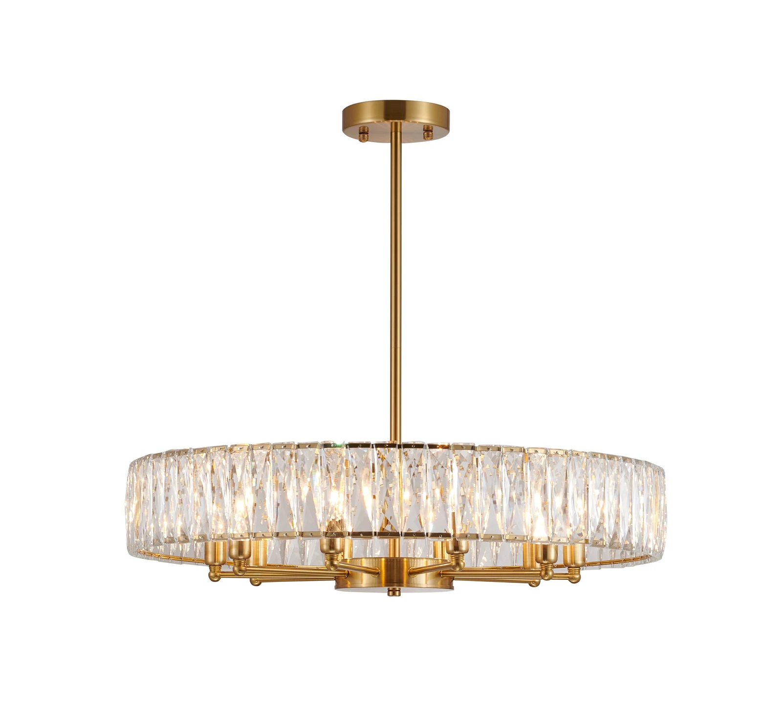 Golden Wheel Crystal Chandelier - 28-Inch for Dining Room — Crown Lighting
