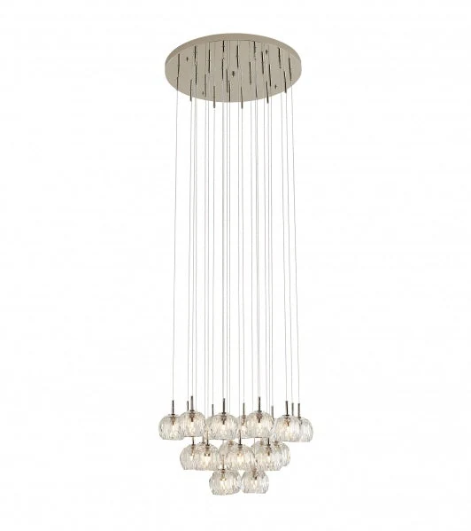 Nickel Tulip Crystal Chandelier - 24-Inch 3 Tiered for Dining — Crown Lighting
