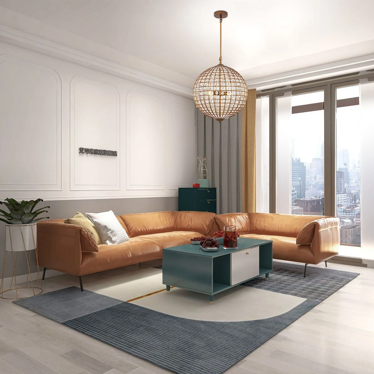 19-Inch Crystalline Orb Chandelier in Refined Bronze: ARN02CUS — Crown Lighting
