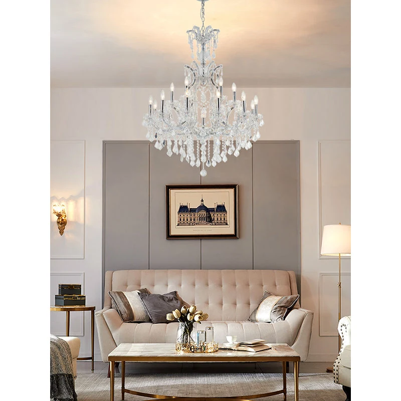 35-Inch Custom Chrome 19-Light 3-Tiered Crystal Candelabra: BET25 — Crown Lighting