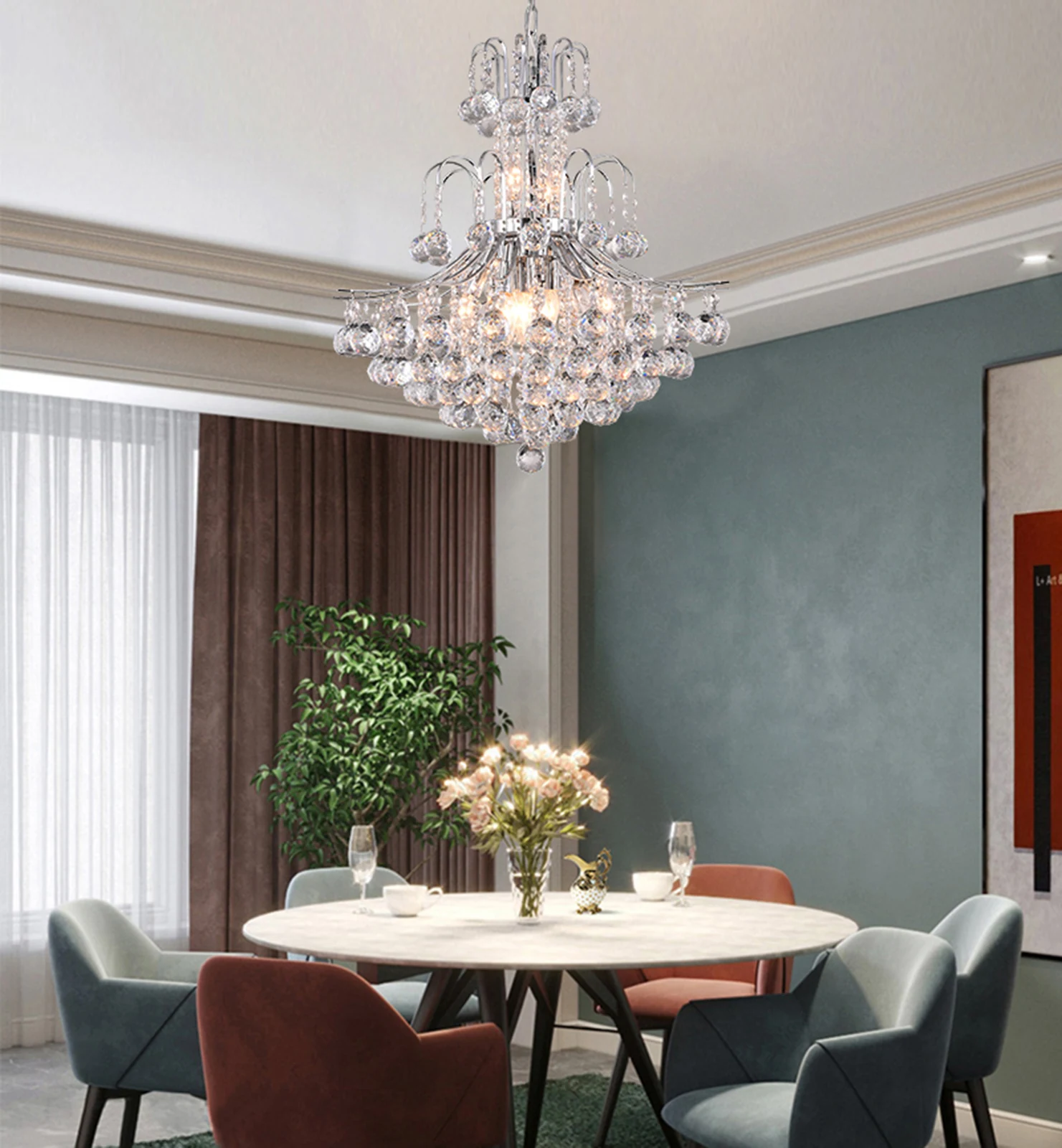 11-Light Chrome Chandelier — Crown Lighting