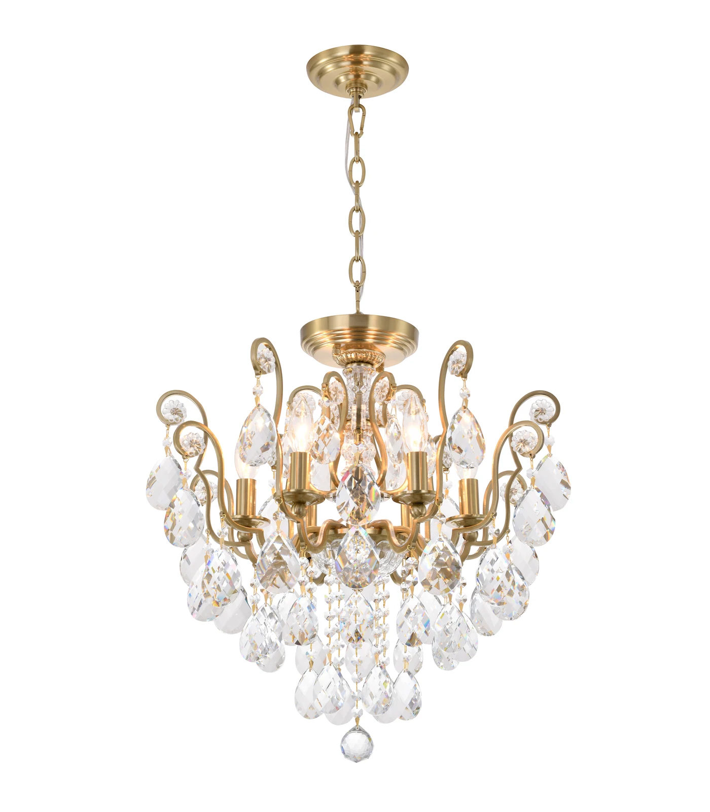 6-Light Antique Brass Chandelier — Crown Lighting