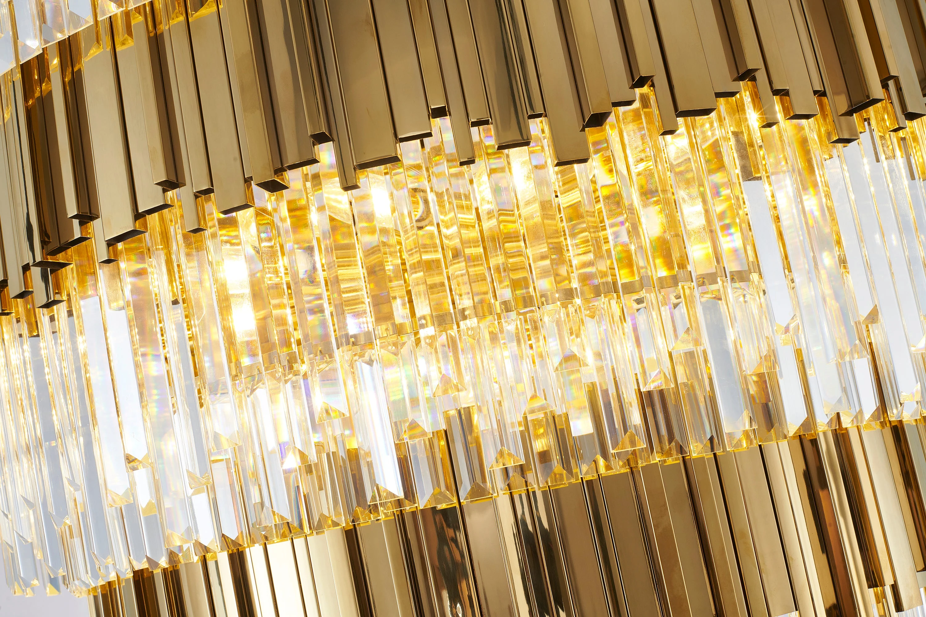 60-Inch Shiny Gold 60-Light Grand Tiered Waterfall Crystal Chandelier: MU66C60GD