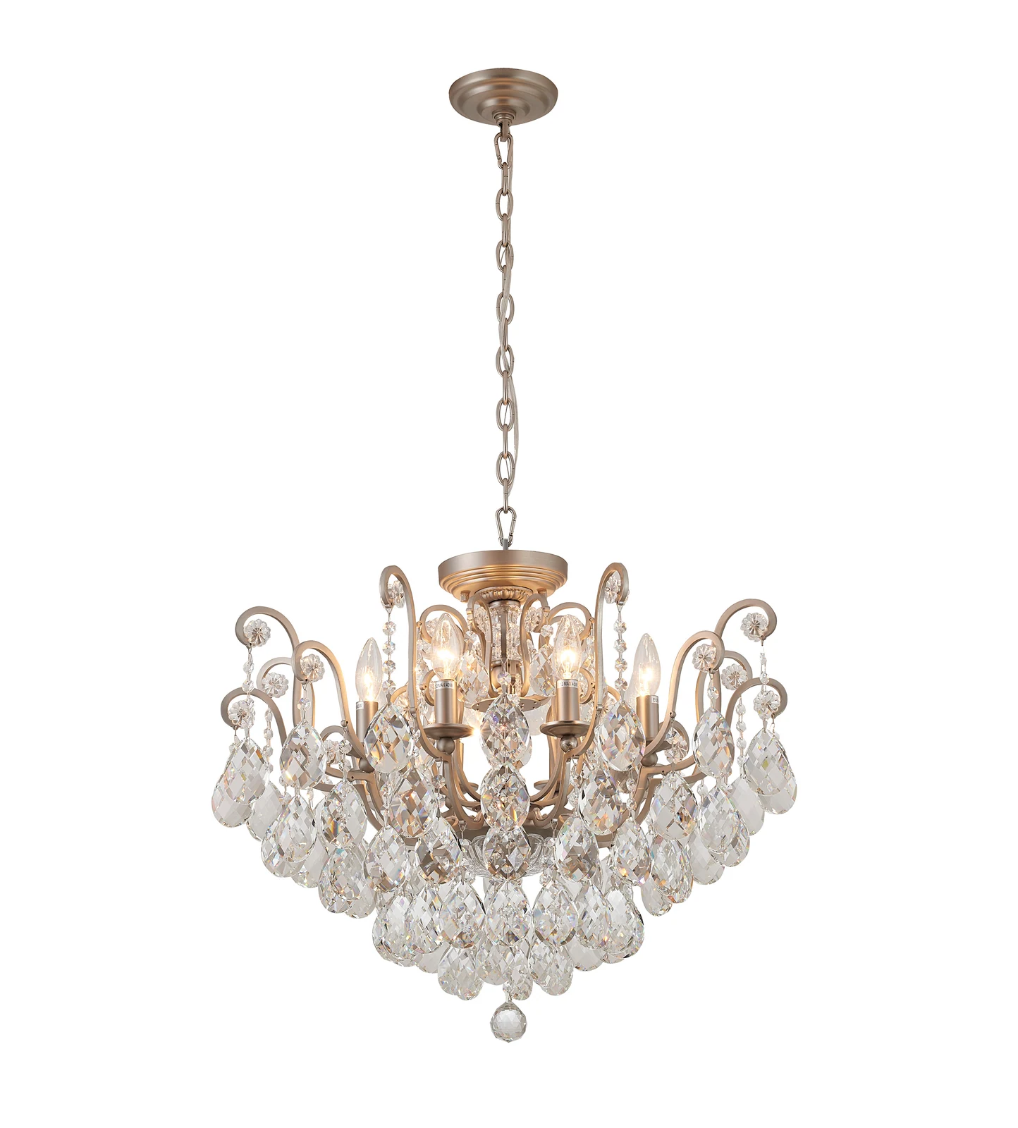 8-Light Pewter Chandelier — Crown Lighting