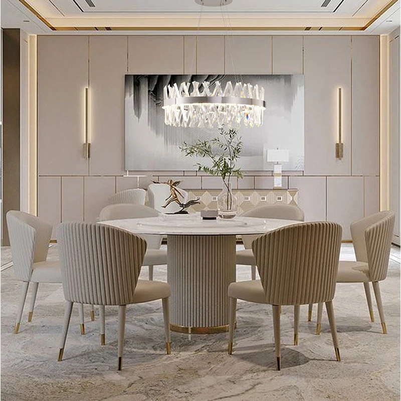 26-Inch Chrome Circular LED Dimmable Crystal Chandelier: FT52C26CH — Crown Lighting