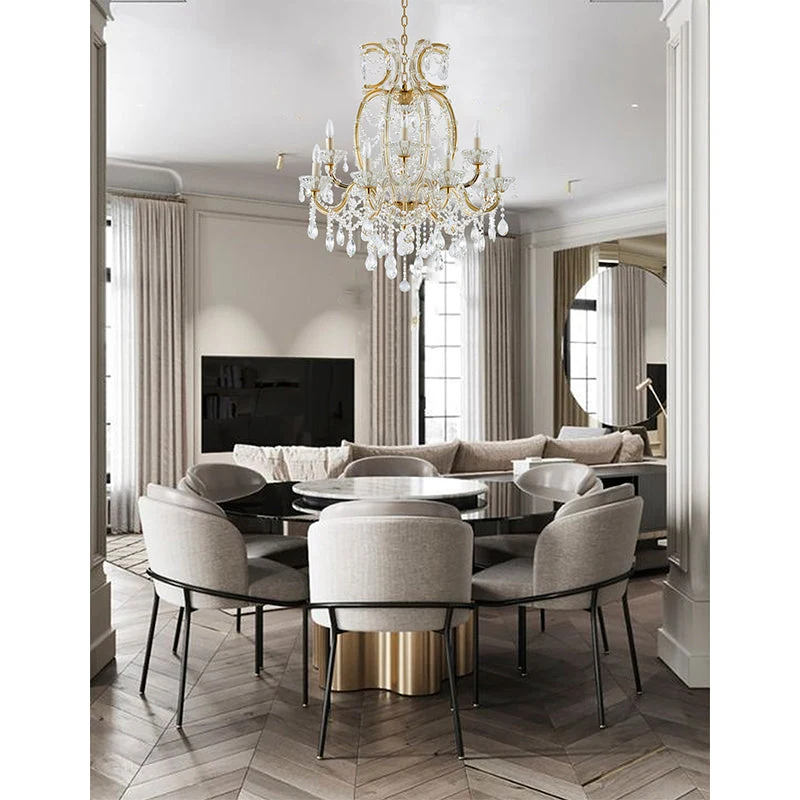 39-Inch Satin Brass 18-Light Candelabra Grand Scroll Chandelier: LA4307C38BR — Crown Lighting