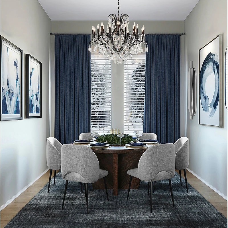 39.5-Inch Sandy Black 19-Light 2-Tier Candelabra Crystal Chandelier: MD8092-19SBLK — Crown Lighting