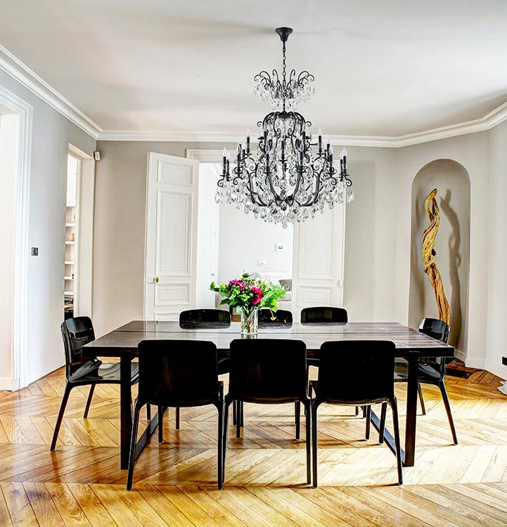 51-Inch Black 24-Light 2-Tier Candelabra Crystal Chandelier: BET78C51BLK — Crown Lighting