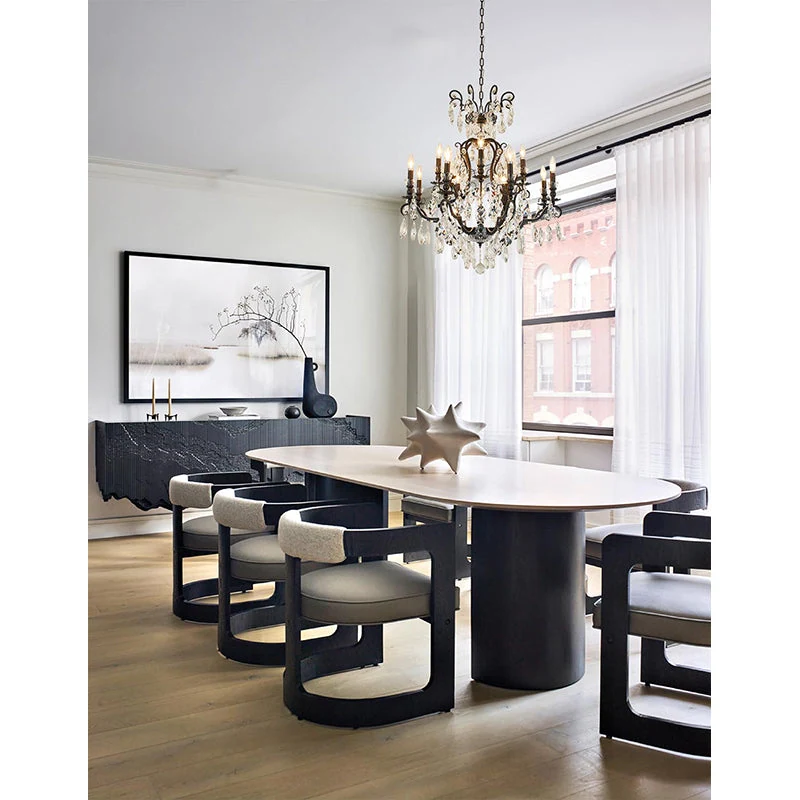 37-Inch Black 13-Light 3-Tier Candelabra Crystal Chandelier: BET80C32BLK shown installed in interior setting — Crown Lighting