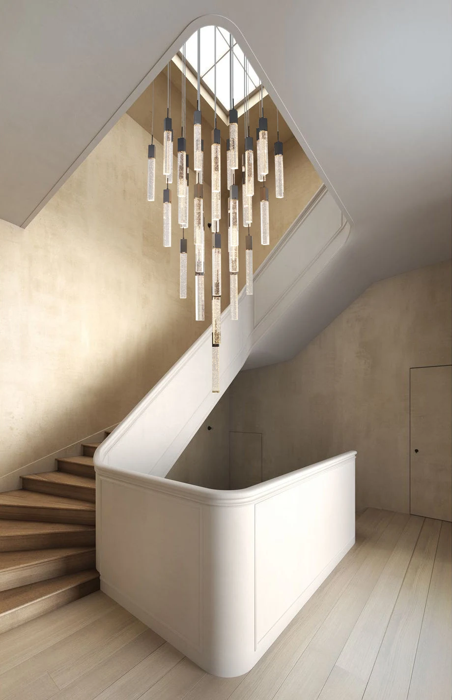36-Inch Square Matte Black 41-Light Clear Block Bubble Crystal Chandelier: ADS06C41B — Crown Lighting