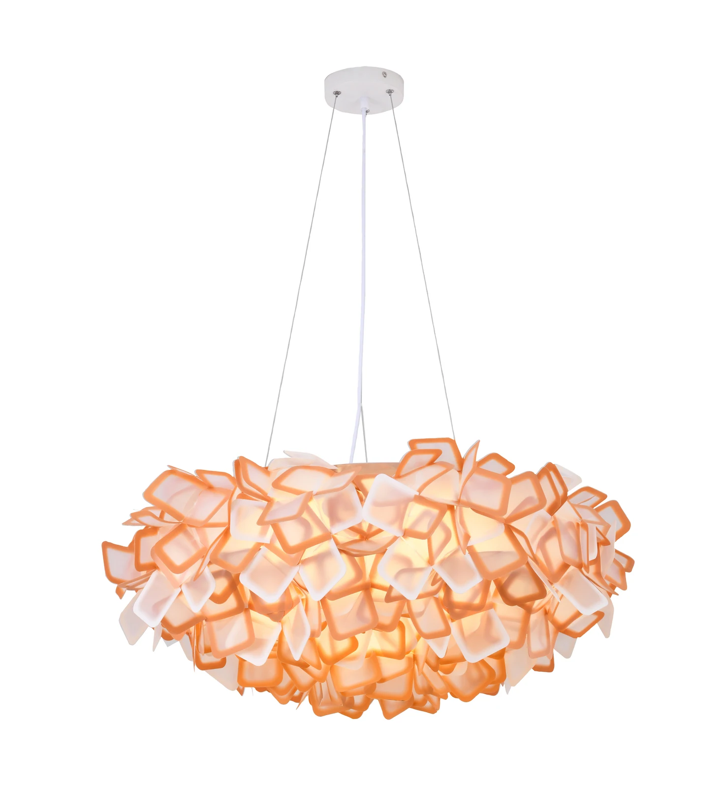 White & Orange LED Chandelier — Crown Lighting