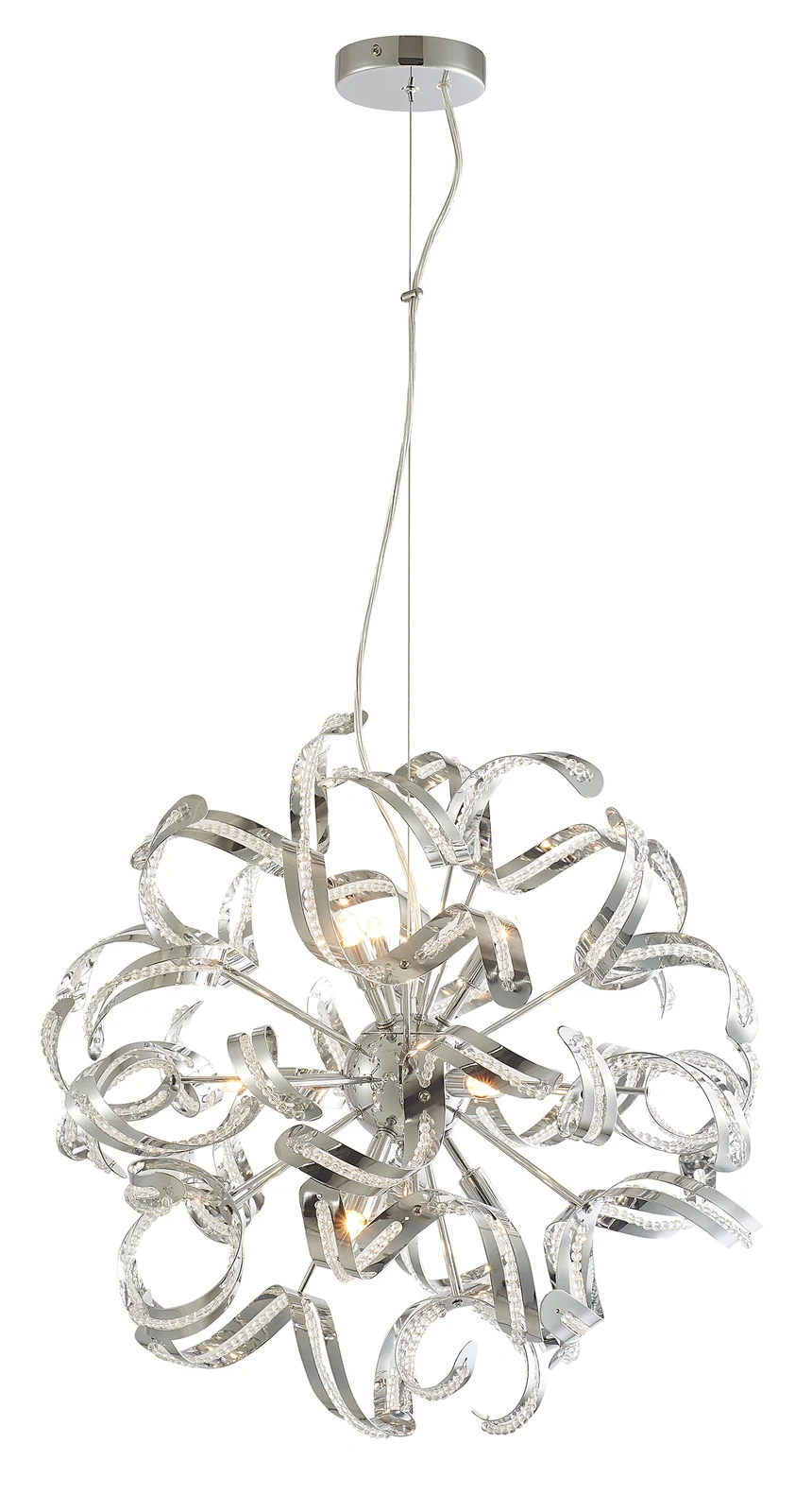 9-Light Chrome Chandelier — Crown Lighting
