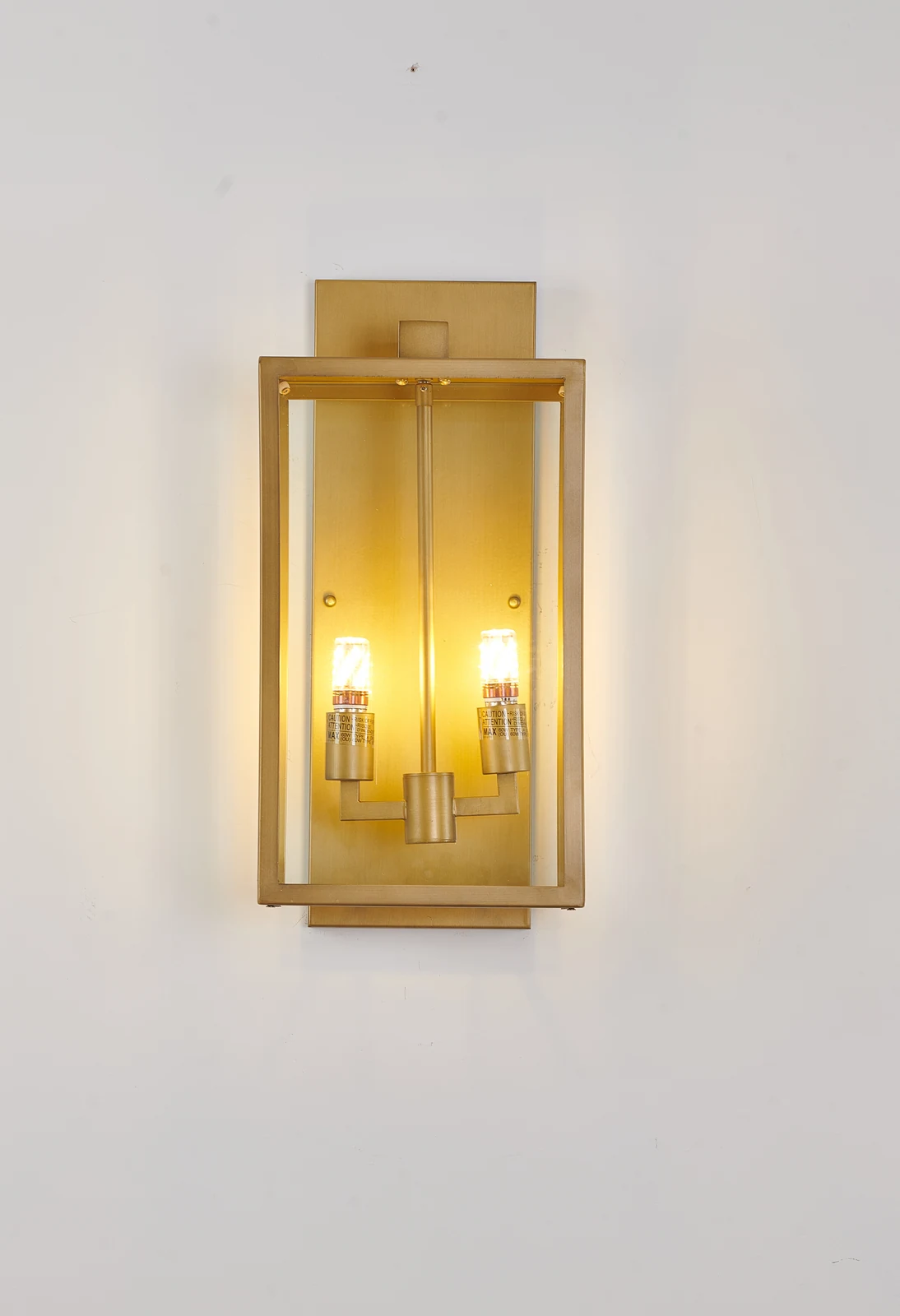 2-Light Brass Outdoor Wall Sconce — Crown Lighting
