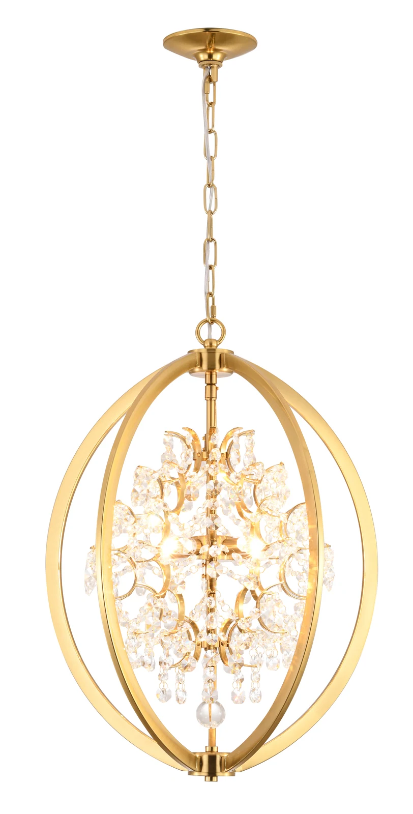 4-Light Antique Brass Chandelier — Crown Lighting
