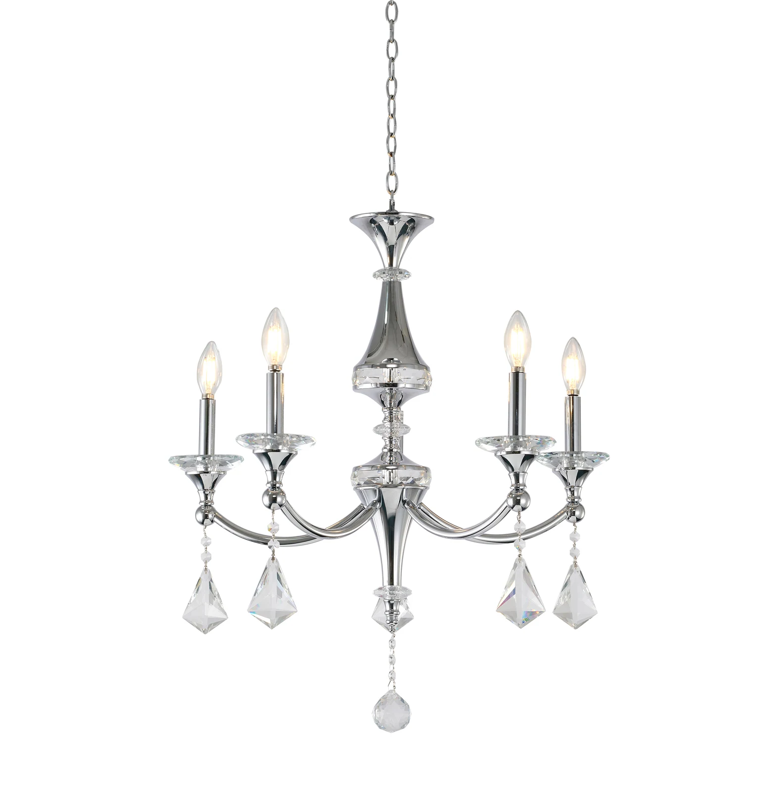 5-Light Chrome Chandelier — Crown Lighting