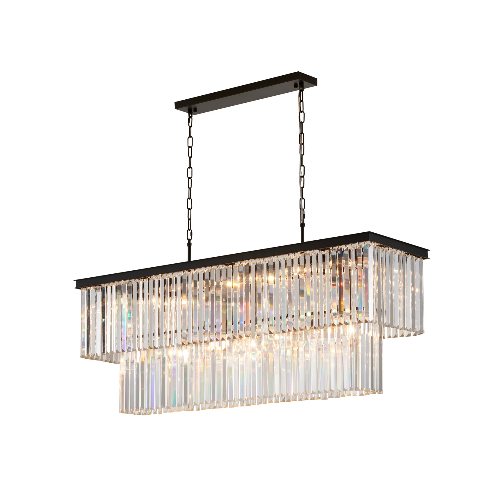 18-Light Black Chandelier — Crown Lighting