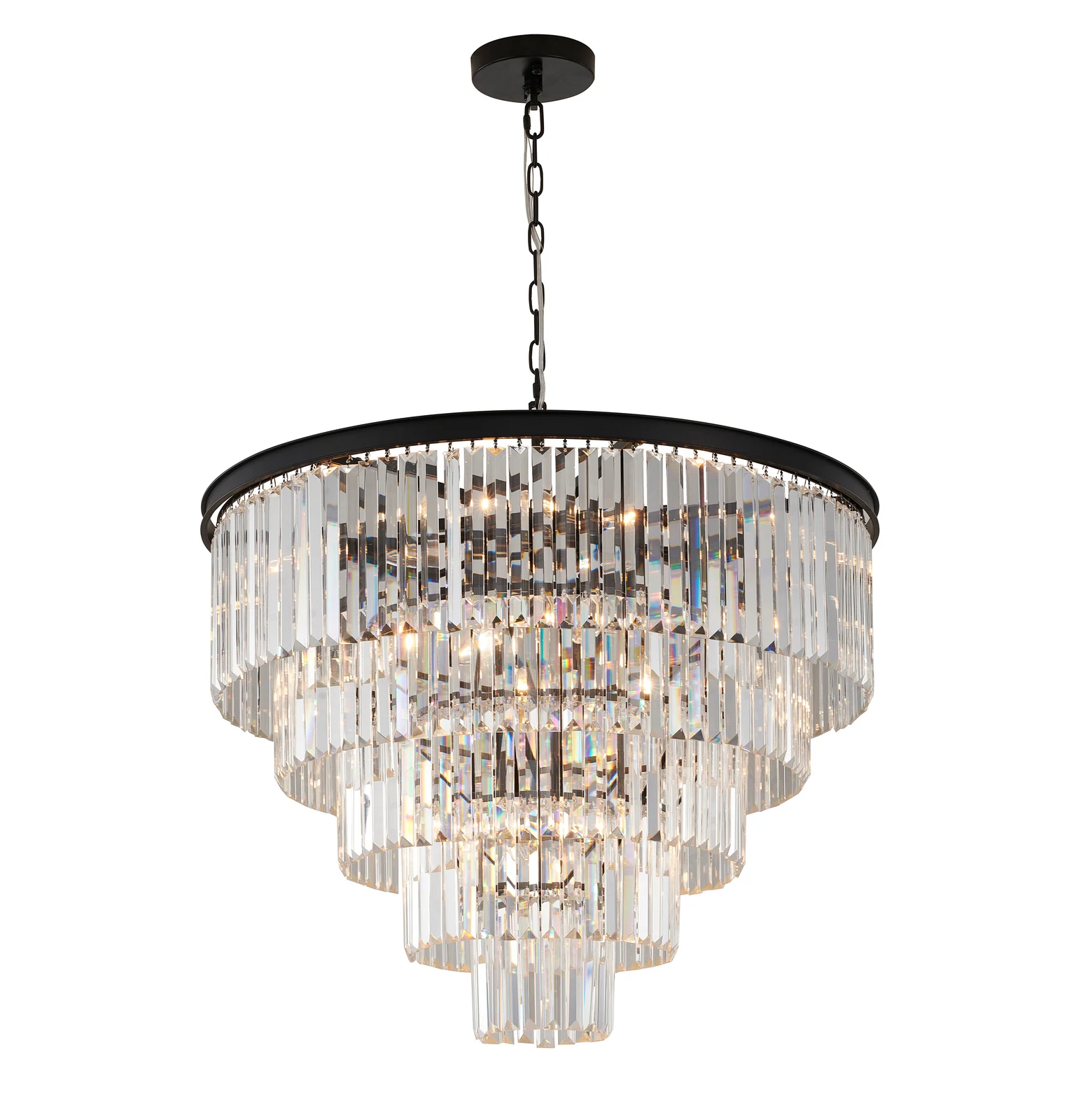 15-Light Black Chandelier — Crown Lighting