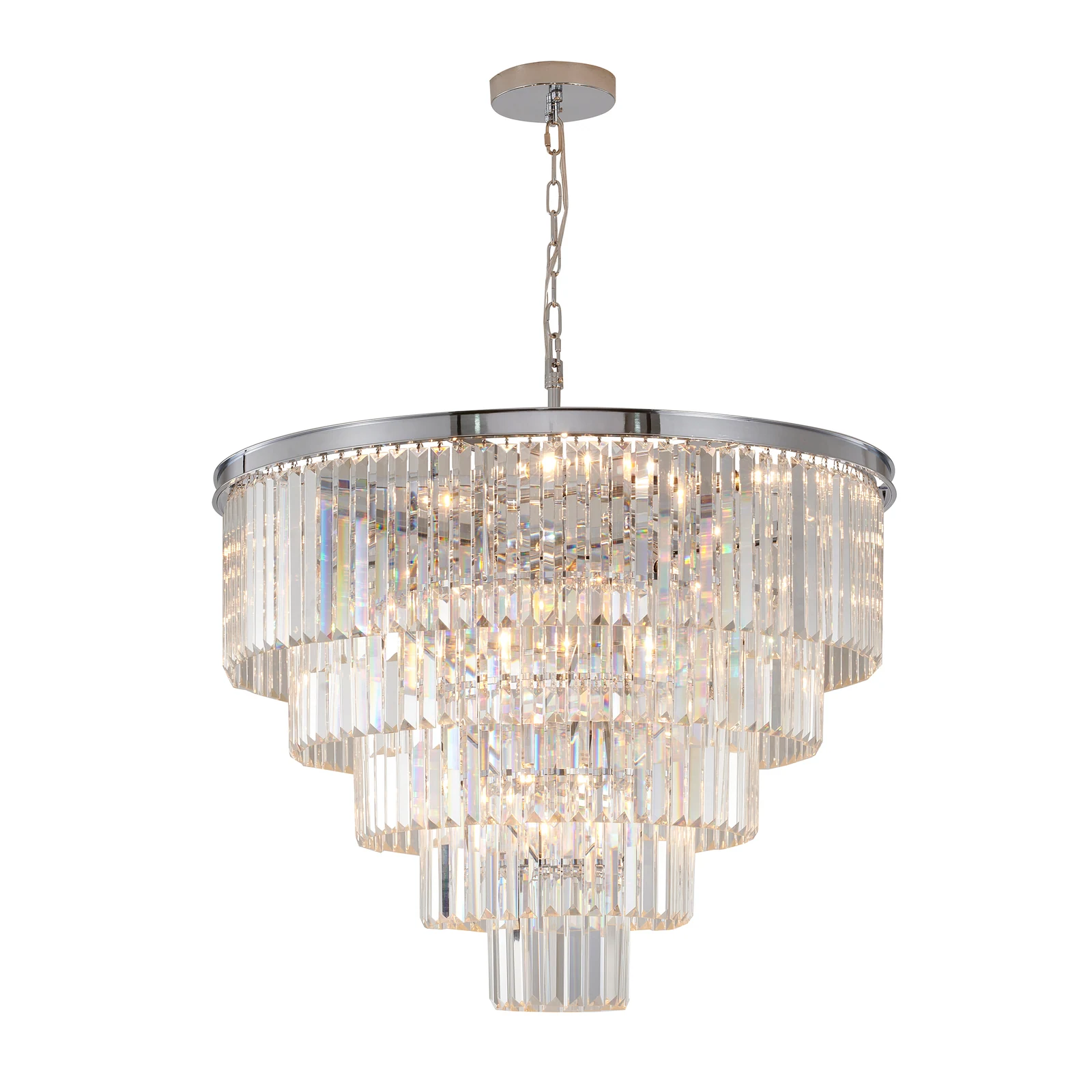 15-Light Chrome Chandelier — Crown Lighting