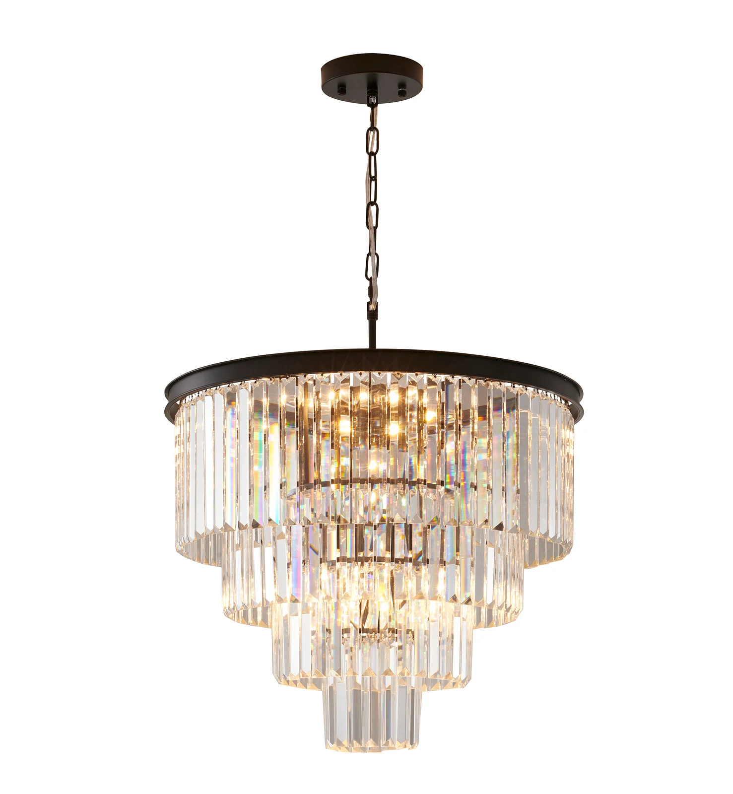 12-Light Black Chandelier — Crown Lighting