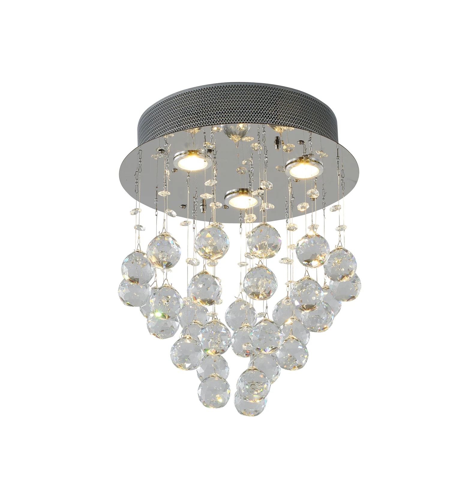 3-Light Chome Semi-Flush Mount — Crown Lighting