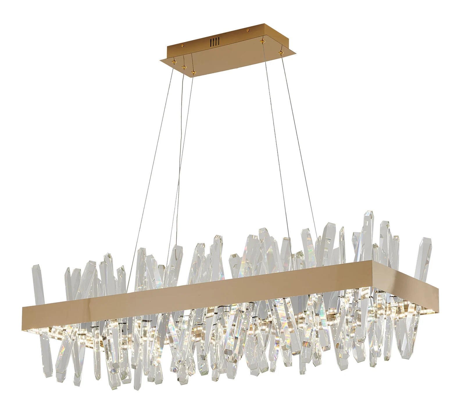 4-Light Gold LED Chandelier — Crown Lighting
