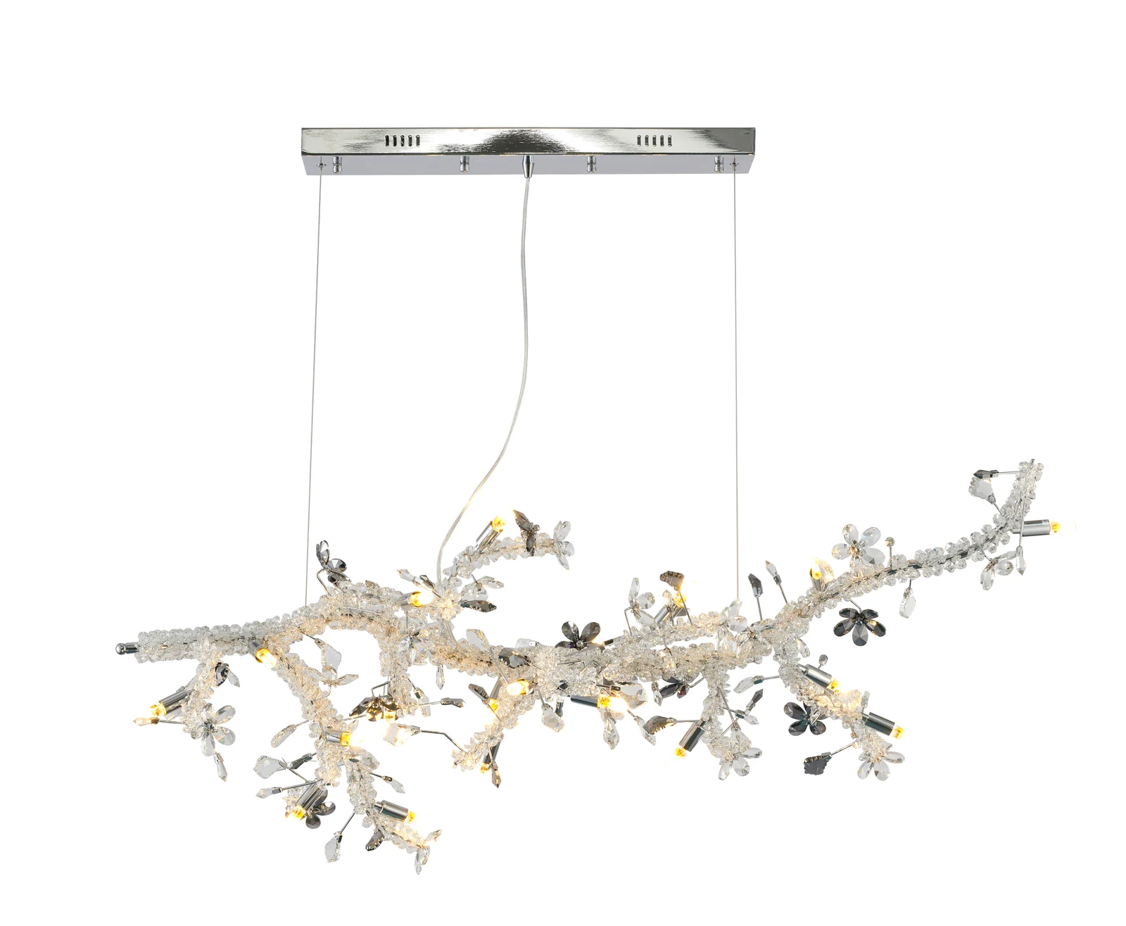 20-Light Chrome Chandelier — Crown Lighting