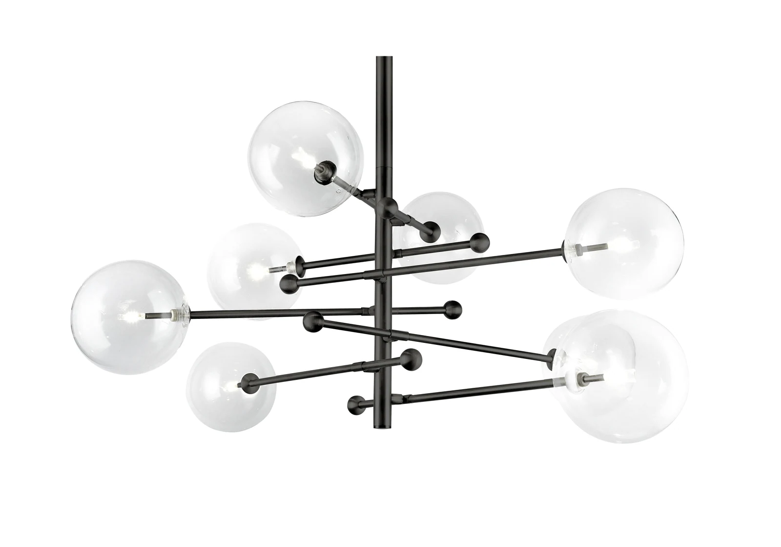 8-Light Matte Black Chandelier — Crown Lighting