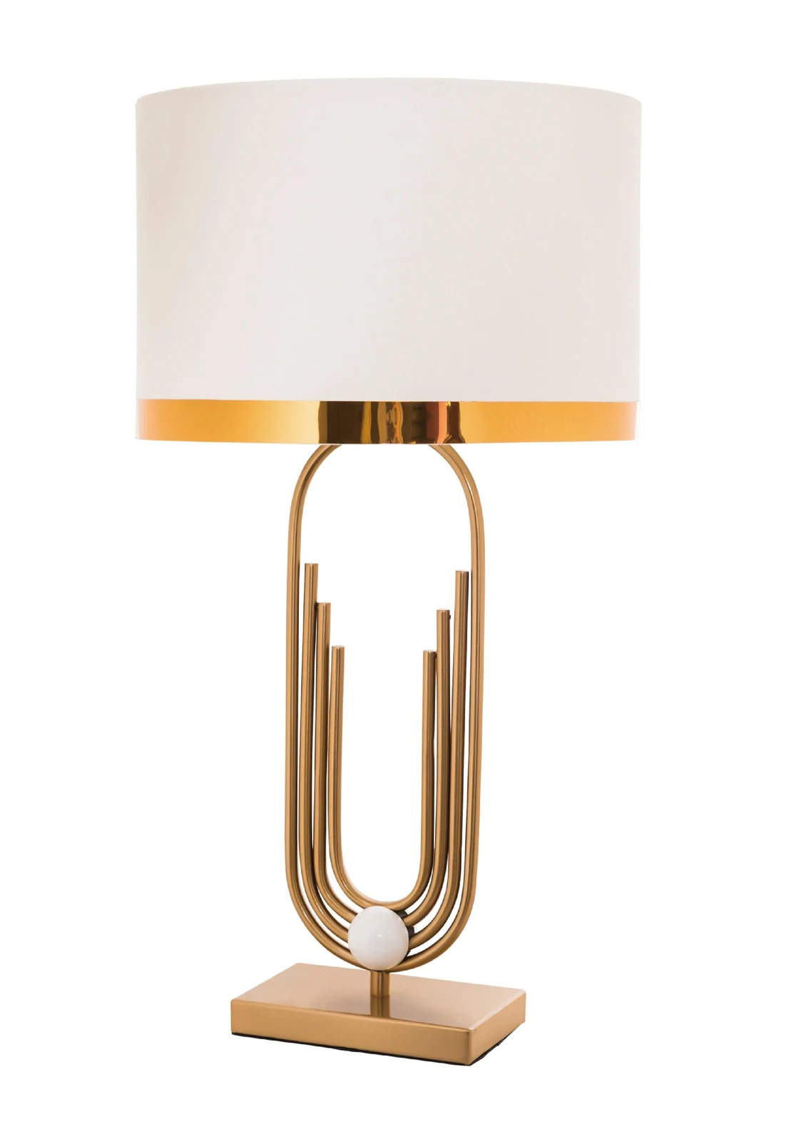 Gold & White Table Lamp — Crown Lighting