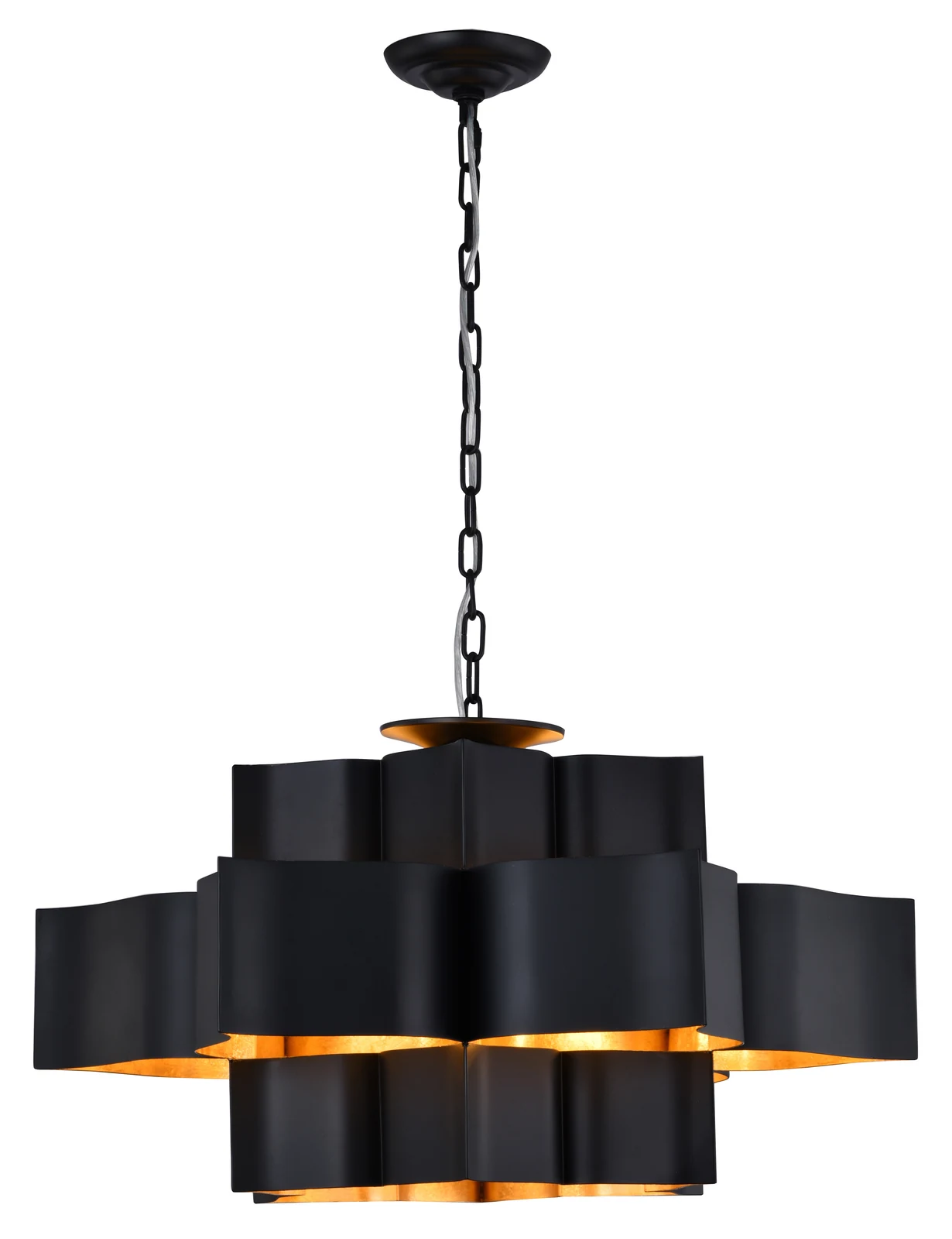 12-Light Matte Black Chandelier — Crown Lighting