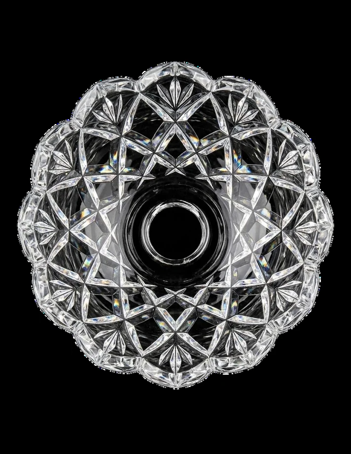 Bobeche crystal component, photographed against a studio background — Crown Chandelier